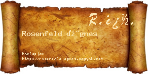 Rosenfeld Ágnes névjegykártya
