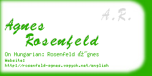 agnes rosenfeld business card